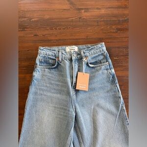 Reformation High Rise Wide Leg Cropped Jeans